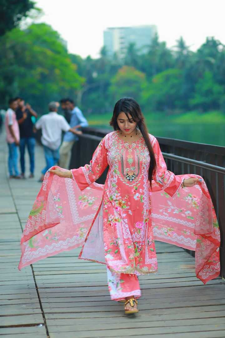 দুবাই চেরি কাপড়  থ্রী পিস